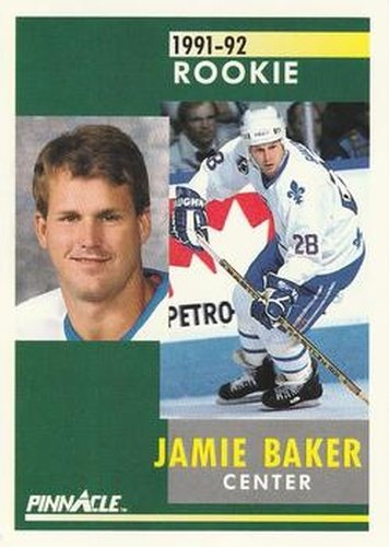 #348 Jamie Baker - Quebec Nordiques - 1991-92 Pinnacle Hockey