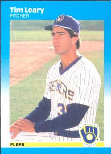 #348 Tim Leary - Milwaukee Brewers - 1987 Fleer Baseball