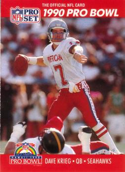 #349 Dave Krieg - Seattle Seahawks - 1990 Pro Set Football