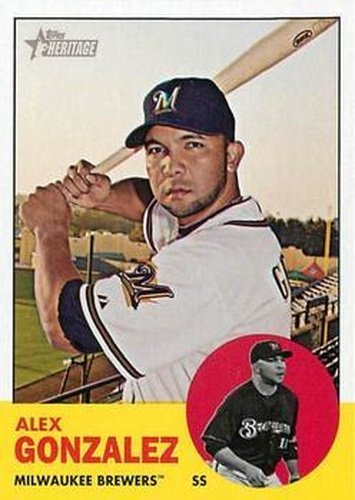 #349 Alex Gonzalez - Milwaukee Brewers - 2012 Topps Heritage Baseball