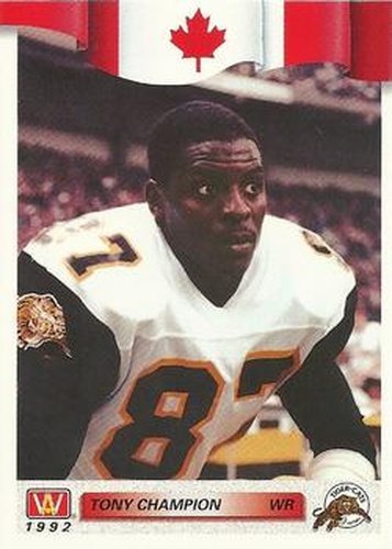 #34 Tony Champion - Hamilton Tiger-Cats - 1992 All World CFL Football