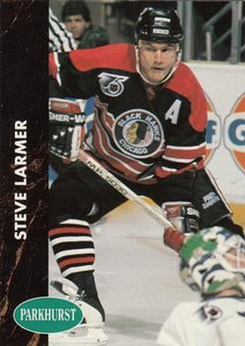 #34 Steve Larmer - Chicago Blackhawks - 1991-92 Parkhurst Hockey