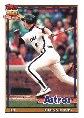 #350 Glenn Davis - Houston Astros - 1991 Topps Baseball