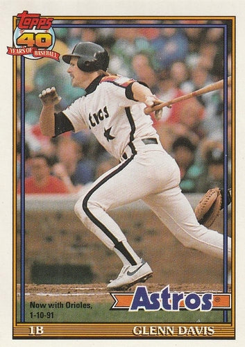#350 Glenn Davis - Baltimore Orioles - 1991 O-Pee-Chee Baseball