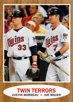 #351 Justin Morneau / Joe Mauer - Minnesota Twins - 2011 Topps Heritage Baseball