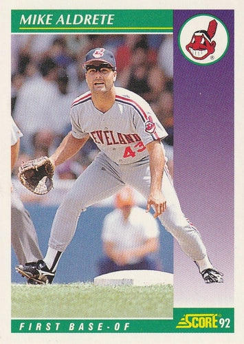 #351 Mike Aldrete - Cleveland Indians - 1992 Score Baseball