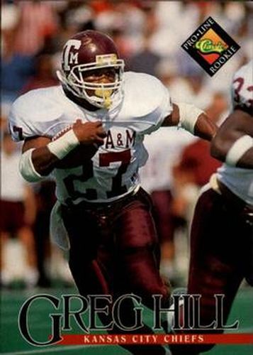 #352 Greg Hill - Kansas City Chiefs - 1994 Pro Line Live Football