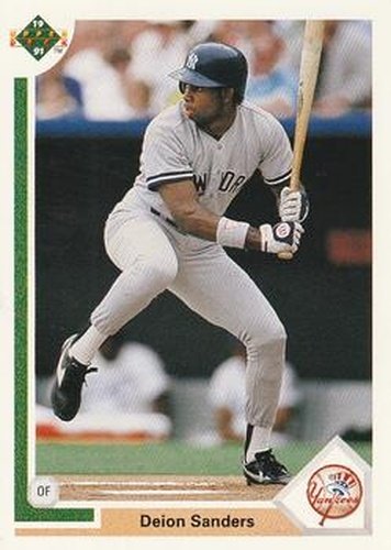 #352 Deion Sanders - New York Yankees - 1991 Upper Deck Baseball