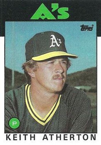 #353 Keith Atherton - Oakland Athletics - 1986 Topps Baseball