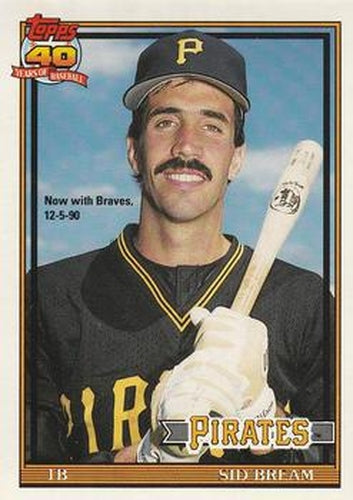 #354 Sid Bream - Atlanta Braves - 1991 O-Pee-Chee Baseball