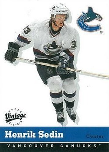 #355 Henrik Sedin - Vancouver Canucks - 2000-01 Upper Deck Vintage Hockey