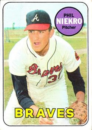#355 Phil Niekro - Atlanta Braves - 1969 Topps Baseball