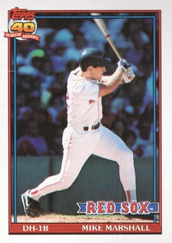#356 Mike Marshall - Boston Red Sox - 1991 Topps Baseball