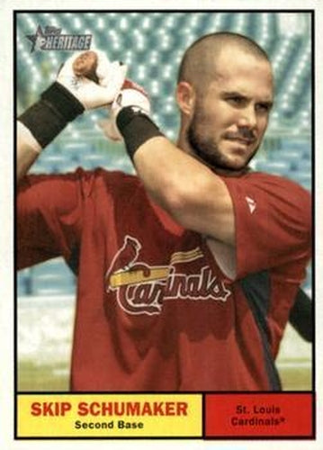 #358 Skip Schumaker - St. Louis Cardinals - 2010 Topps Heritage Baseball