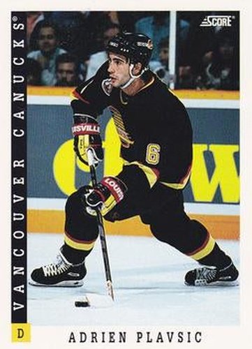 #358 Adrien Plavsic - Vancouver Canucks - 1993-94 Score Canadian Hockey