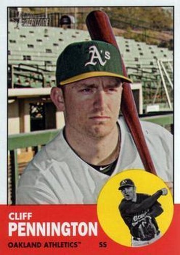 #359 Cliff Pennington - Oakland Athletics - 2012 Topps Heritage Baseball