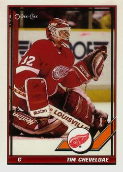 #35 Tim Cheveldae - Detroit Red Wings - 1991-92 O-Pee-Chee Hockey