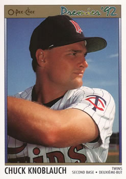 #35 Chuck Knoblauch - Minnesota Twins - 1992 O-Pee-Chee Premier Baseball