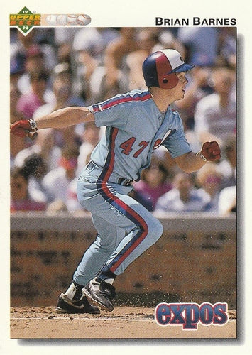 #361 Brian Barnes - Montreal Expos - 1992 Upper Deck Baseball
