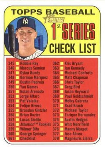 #361 Aaron Judge - New York Yankees - 2018 Topps Heritage Baseball