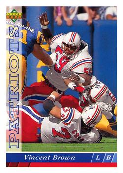 #362 Vincent Brown - New England Patriots - 1993 Upper Deck Football