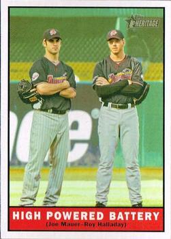 #363 High Powered Battery Joe Mauer / Roy Halladay - Minnesota Twins / Toronto Blue Jays - 2010 Topps Heritage Baseball