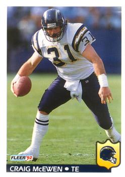 #364 Craig McEwen - San Diego Chargers - 1992 Fleer Football
