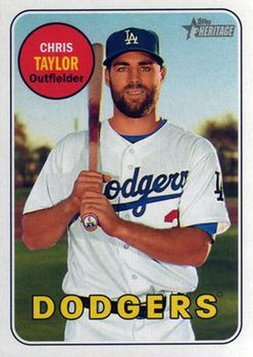 #366 Chris Taylor - Los Angeles Dodgers - 2018 Topps Heritage Baseball