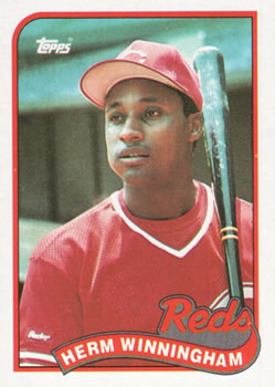 #366 Herm Winningham - Cincinnati Reds - 1989 Topps Baseball