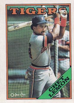 #366 Chet Lemon - Detroit Tigers - 1988 O-Pee-Chee Baseball