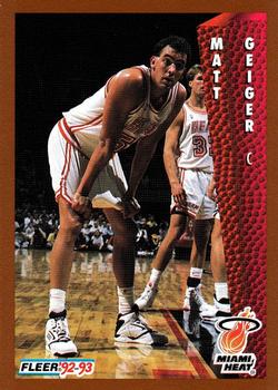 #367 Matt Geiger - Miami Heat - 1992-93 Fleer Basketball