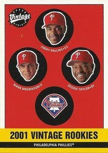 #367 Jimmy Rollins / Mark Brownson / Reggie Taylor - Philadelphia Phillies - 2001 Upper Deck Vintage Baseball