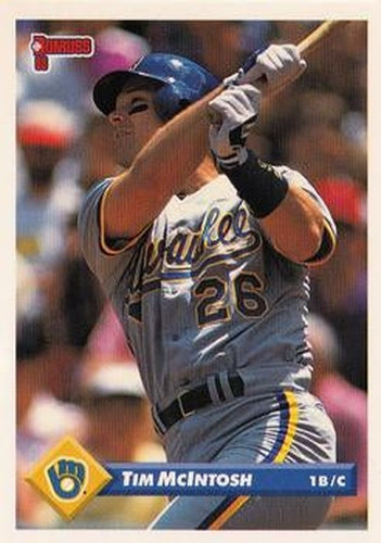 #367 Tim McIntosh - Milwaukee Brewers - 1993 Donruss Baseball