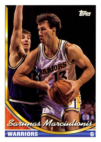 #368 Sarunas Marciulionis - Golden State Warriors - 1993-94 Topps Basketball
