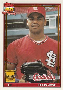 #368 Felix Jose - St. Louis Cardinals - 1991 O-Pee-Chee Baseball