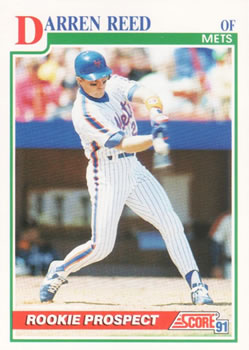 #368 Darren Reed - New York Mets - 1991 Score Baseball