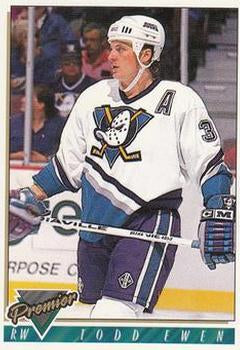 #369 Todd Ewen - Anaheim Mighty Ducks - 1993-94 Topps Premier Hockey