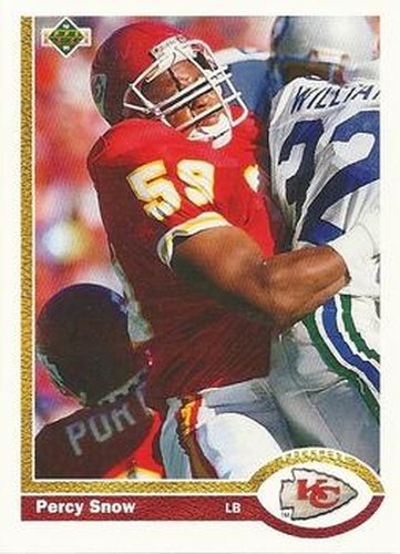 #36 Percy Snow - Kansas City Chiefs - 1991 Upper Deck Football