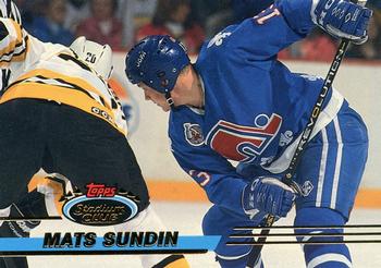 #370 Mats Sundin - Quebec Nordiques - 1993-94 Stadium Club Hockey
