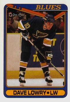 #370 Dave Lowry - St. Louis Blues - 1990-91 O-Pee-Chee Hockey