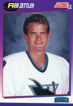 #370 Rob Zettler - San Jose Sharks - 1991-92 Score American Hockey
