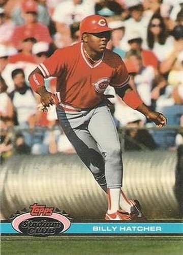 #371 Billy Hatcher - Cincinnati Reds - 1991 Stadium Club Baseball