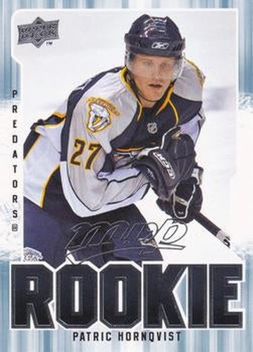 #372 Patric Hornqvist - Nashville Predators - 2008-09 Upper Deck MVP Hockey