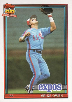 #372 Spike Owen - Montreal Expos - 1991 Topps Baseball