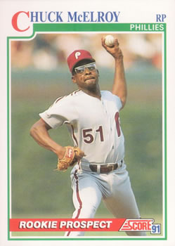 #374 Chuck McElroy - Philadelphia Phillies - 1991 Score Baseball