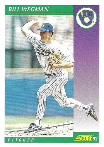 #374 Bill Wegman - Milwaukee Brewers - 1992 Score Baseball