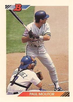 #375 Paul Molitor - Milwaukee Brewers - 1992 Bowman Baseball