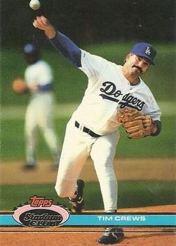 #375 Tim Crews - Los Angeles Dodgers - 1991 Stadium Club Baseball