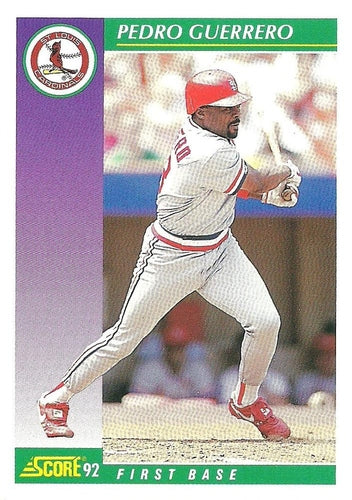 #376 Pedro Guerrero - St. Louis Cardinals - 1992 Score Baseball