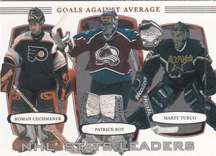 #376 Patrick Roy / Roman Cechmanek / Marty Turco - Colorado Avalanche / Philadelphia Flyers / Dallas Stars - 2002-03 Be a Player First Edition Hockey